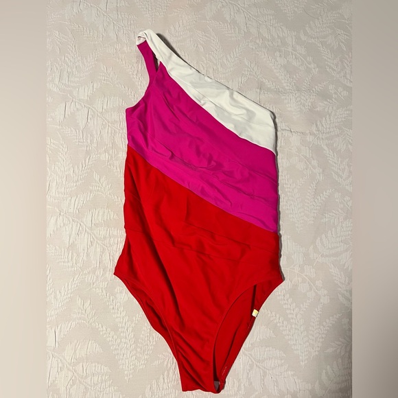 summersalt Other - Stylish One-Shoulder Red and Pink Swimsuit